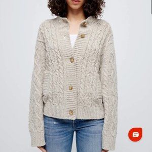 NWT RE/DONE 80’s Vintage Ivory Crewneck Cardigan Sweater Size Small